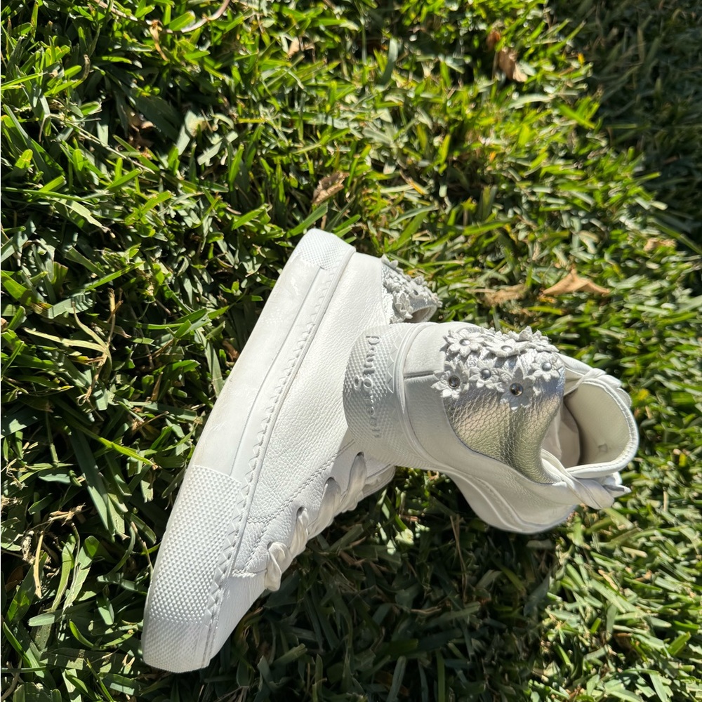 PAUL GREEN White Leather sneakers floral detail on back size US 5.5 - Picture 10 of 13